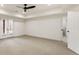 Bonus room featuring a ceiling fan, recessed lights, and french doors to the backyard at 2250 Blackheath Trce, Alpharetta, GA 30005