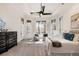 Spacious main bedroom features lots of natural light, tray ceiling, and stylish furniture at 2250 Blackheath Trce, Alpharetta, GA 30005