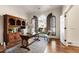 Home office with hardwood floors, custom built-ins, and natural light at 2250 Blackheath Trce, Alpharetta, GA 30005