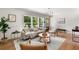 Bright living room with hardwood floors, neutral furniture, large windows, and modern lighting at 2244 Alpha Dr, Decatur, GA 30032