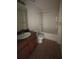 Clean bathroom featuring a vanity with sink, toilet, and shower/tub combo at 14104 Fairington Circle Ridge, Stonecrest, GA 30038