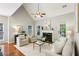 Comfortable living room with a fireplace, vaulted ceilings, and plenty of natural light at 3405 Glenrose Trail Trl, Atlanta, GA 30341
