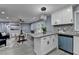Open concept kitchen features a center island and stainless steel appliances at 737 Bolton Nw Rd, Atlanta, GA 30331