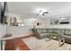 Open floor plan featuring a living room that opens to the kitchen and dining area at 3210 Lake Pointe Cir, Roswell, GA 30075