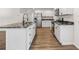 Modern kitchen featuring white cabinets, stainless steel appliances, and dark marble countertops at 2049 Phillips Dr, Atlanta, GA 30315