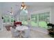 Cozy breakfast nook with large windows, vaulted ceilings, ceiling fans, and a red couch at 1000 Collingtree Ct, Mcdonough, GA 30253