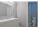 Bathroom featuring white vanity and a shower-tub combination at 3575 Oakvale Rd # 305, Decatur, GA 30034