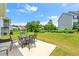 Backyard patio features table and chairs and expansive lawn area at 4105 Vista Pointe Dr, Cumming, GA 30028