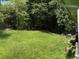 A view of the grassy backyard surrounded by trees at 1487 Colony East Cir, Stone Mountain, GA 30083