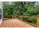 Home deck overlooking a private and scenic tree-lined backyard at 4137 Donna Ct, Ellenwood, GA 30294