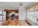 Eat-in kitchen featuring a stainless steel refrigerator and gas range stove at 1735 Silver Way, Lithia Springs, GA 30122
