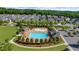 Aerial view showcasing community pool, playground, and common areas at 10140 Grandview Sq, Duluth, GA 30097