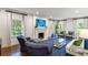 Comfortable living room with fireplace, dark wood floors, and lots of seating at 3415 Habersham Nw Rd, Atlanta, GA 30305