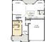 Layout of first floor featuring a kitchen, Gathering room, dining room, bedroom, and 2-car garage at 4445 Beechnut Circle, Cumming, GA 30028