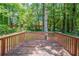 Exterior shot of back deck overlooking lush and private wooded backyard at 2242 Cherokee Valley Cir, Lithonia, GA 30058