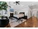 Spacious main bedroom with a fireplace, tray ceiling, and hardwood floors at 1292 Lenox Park Ne Blvd, Brookhaven, GA 30319