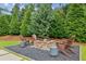 Backyard fire pit with adirondack chairs, perfect for outdoor entertaining at 150 Trinity Farm Dr, Canton, GA 30115