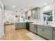 Modern kitchen featuring sage cabinets, stainless steel appliances, and a functional layout at 1869 Hebron Hills Dr, Tucker, GA 30084