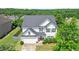 Aerial view of a well-maintained two story home with a two car garage, surrounded by greenery and trees at 6160 Oriole Ln, Cumming, GA 30028