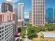 Scenic aerial view showcasing the Atlanta skyline and a green space at 75 14Th Ne St # 3820, Atlanta, GA 30309
