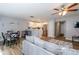 Spacious living area with an open floor plan leading into the kitchen and dining space at 183 Venture Path, Hiram, GA 30141