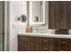 Modern bathroom features a white countertop, vanity, and lighted mirror at 4569 Fountain Ne Dr, Marietta, GA 30067
