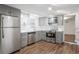 Well-equipped kitchen featuring stainless steel appliances and grey cabinets with ample counter space at 1181 Fairview Ne Rd, Atlanta, GA 30306