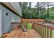 A spacious wooden back deck, perfect for outdoor dining and relaxation, overlooking a serene, private yard at 200 Mona Ct, Lawrenceville, GA 30044