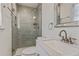 Modern bathroom with tiled shower and updated fixtures at 2896 Tiffany Cir, Lawrenceville, GA 30044