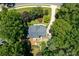 An aerial view of a house surrounded by mature trees and meticulously maintained landscaping at 3511 Stone Cliff Way, Woodstock, GA 30189