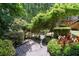 Backyard featuring stone steps and a landscaped garden at 3511 Stone Cliff Way, Woodstock, GA 30189