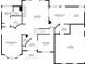 Detailed first-floor floor plan showcasing the layout with dimensions of each room and all doorways and hallways at 912 Spring Vly, Woodstock, GA 30189