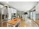 Spacious kitchen featuring an island, stainless steel refrigerator, and view to the breakfast nook at 912 Spring Vly, Woodstock, GA 30189