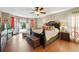 Spacious main bedroom features a bay window with an adjoined seating area at 912 Spring Vly, Woodstock, GA 30189
