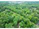 Aerial view of a lush tree canopy with a glimpse of neighborhood homes below at 3402 Wynnewood Ln, Duluth, GA 30096