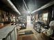 Basement workshop with shelving, lighting and storage at 472 Parkway Ne Dr, Atlanta, GA 30308