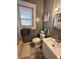 Modern bathroom with walk-in shower and white vanity at 472 Parkway Ne Dr, Atlanta, GA 30308
