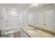 Bathroom featuring a bathtub, shower, toilet, and granite countertop sink at 11857 Rizvan Pl, Covington, GA 30014