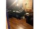 View of the studio showing mixing equipment, music equipment, soundproofing material and wood floors at 350 Glynnshire Ct, Covington, GA 30016