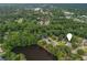 Scenic aerial view of home nestled by a serene lake and surrounded by lush greenery at 505 Junction Pt, Roswell, GA 30075