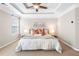 This is an eye-level view of the main bedroom with decorative pillows and neutral colors at 7863 Kiverton Pl, Atlanta, GA 30350