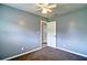 Inviting bedroom with neutral paint, carpet, and ceiling fan at 24 Echo Ridge Dr, Powder Springs, GA 30127