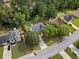 Aerial view of home showcasing its location, roof, driveway and surrounding neighborhood at 160 Magnolia Walk Ln, South Fulton, GA 30349