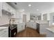 Updated kitchen with white cabinets, stainless steel appliances, and modern backsplash at 160 Magnolia Walk Ln, South Fulton, GA 30349