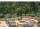 Charming backyard with a cozy fire pit area surrounded by lush landscaping and seating at 200 Long Needle Ct, Sugar Hill, GA 30518
