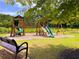 Community playground featuring slides, swings, and climbing structures for enjoyment, set in a well-maintained area at 3876 Thackary Dr, Powder Springs, GA 30127