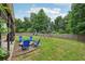Spacious backyard with lush lawn, firepit and fun playground equipment for outdoor enjoyment at 2508 Haddenham Sw Ln, Smyrna, GA 30082
