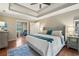 Relaxing main bedroom offers generous space, hardwood floors, and a private office nook at 177 Coopers Pond Dr, Lawrenceville, GA 30044