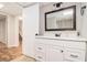 Basement bathroom with a white vanity and updated fixtures at 28 Fawn Ct, Sharpsburg, GA 30277