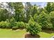 Lush greenery of surrounding trees provides privacy and a scenic view at 5003 Pacific Dunes Dr, Suwanee, GA 30024
